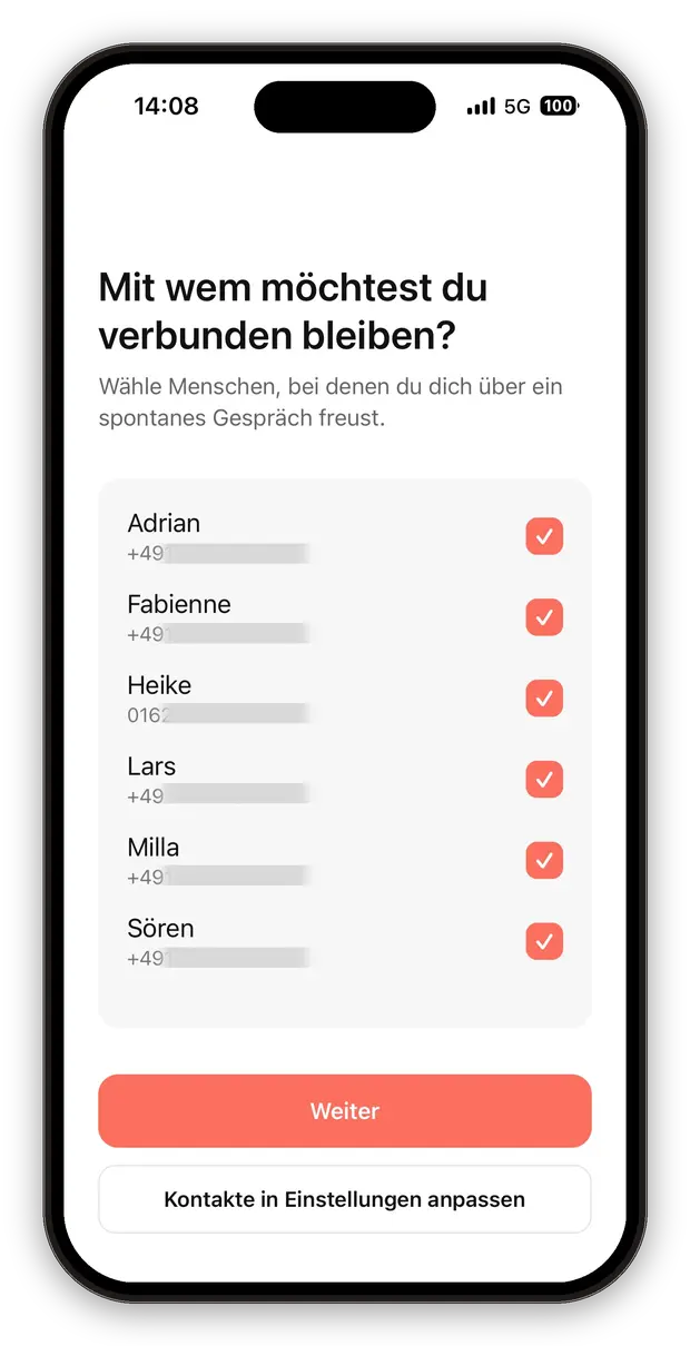 OitsU App – Zeitfenster auswählen