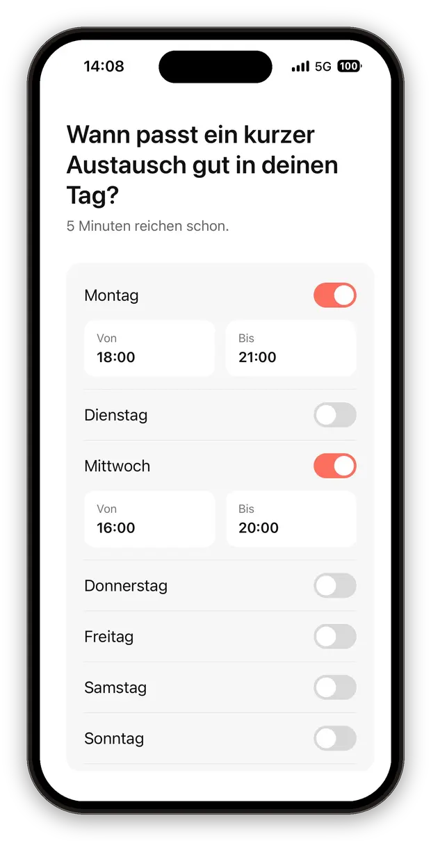 OitsU App – Kontakte auswählen